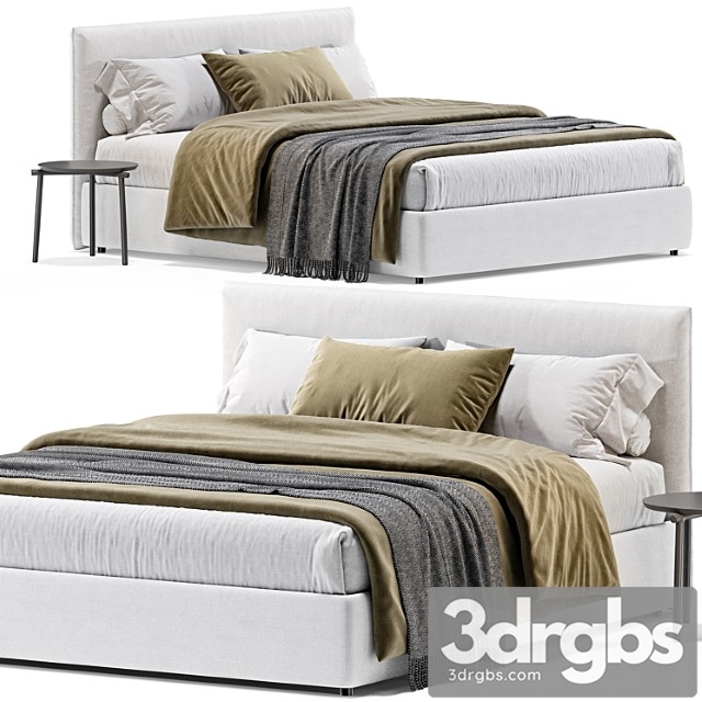 Queen Bed Bolzan Gaya 3dsmax Download - thumbnail 1