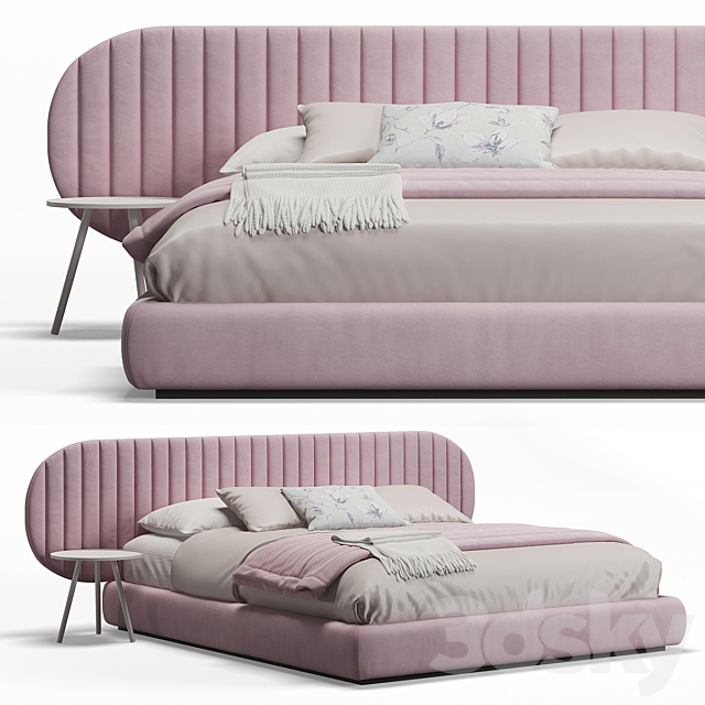 Quinn headboard bed 3DSMax File - thumbnail 2