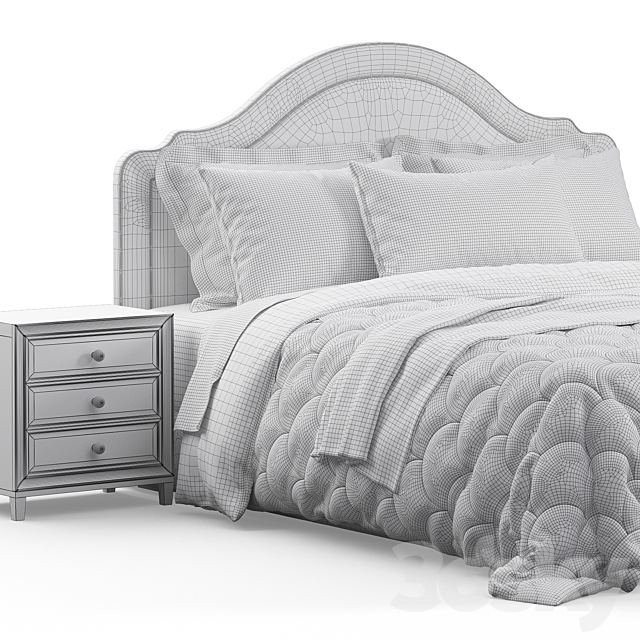 Rabin Qween Headboard Bed 3DSMax File - thumbnail 4