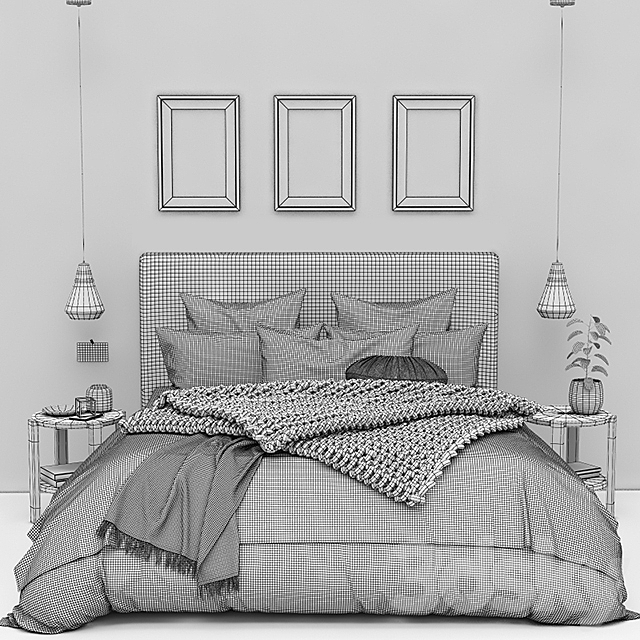 RALEIGH SQUARE TALL STORAGE BED from Pottery Barn 3DSMax File - thumbnail 3