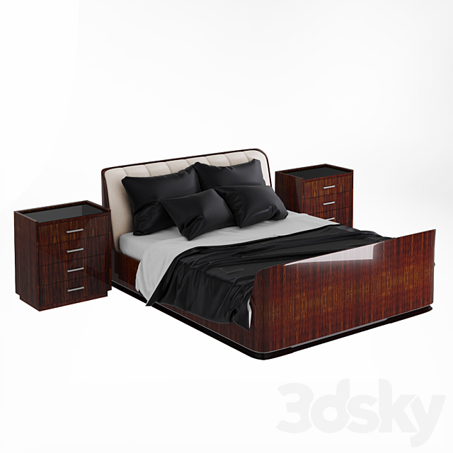 Ralph Lauren Modern Metropolis Channeled Queen Bed 3ds Max - thumbnail 1