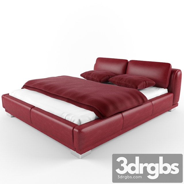 Red Leather Bed 3dsmax Download - thumbnail 1