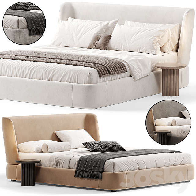 Reeves Bed By Minotti 3DS Max Model - thumbnail 2