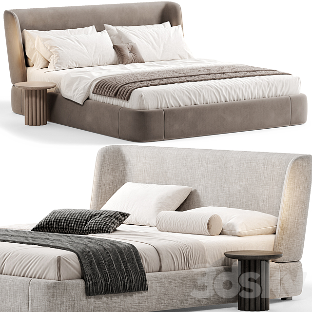 Reeves Bed By Minotti 3DS Max Model - thumbnail 3