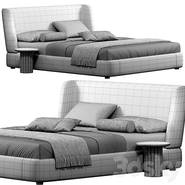 Reeves Bed By Minotti 3DS Max Model - thumbnail 7