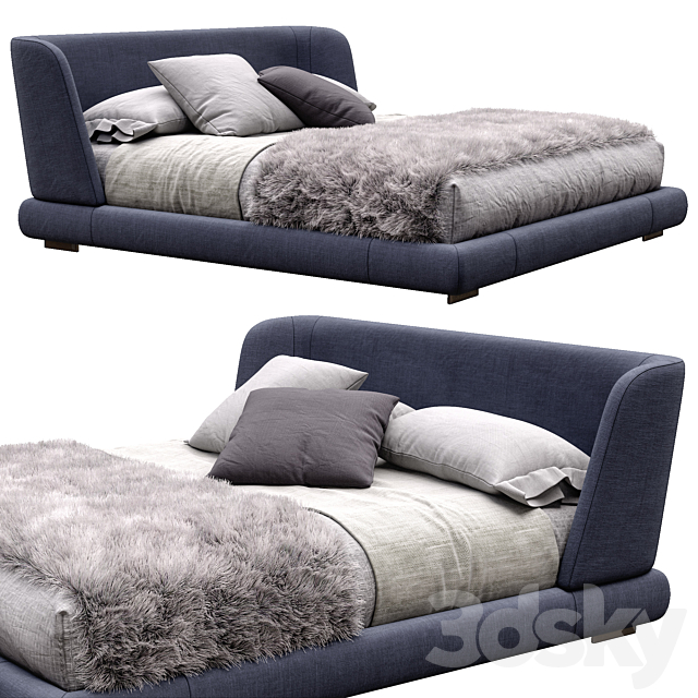 Reeves bed by minotti 3DSMax File - thumbnail 1