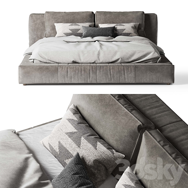 Restoration Hardware Bed Cloud Leather Platform 3DSMax File - thumbnail 2