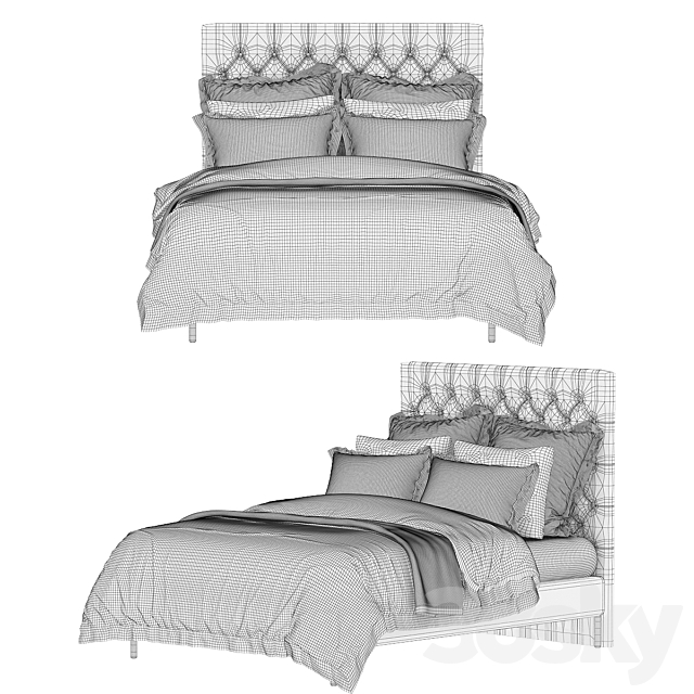 Restoration Hardware Bed Covers and Pillowcases 3DS Max Model - thumbnail 2