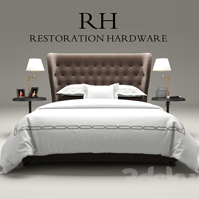 Restoration Hardware Churchill Fabric bed 3DSMax File - thumbnail 1