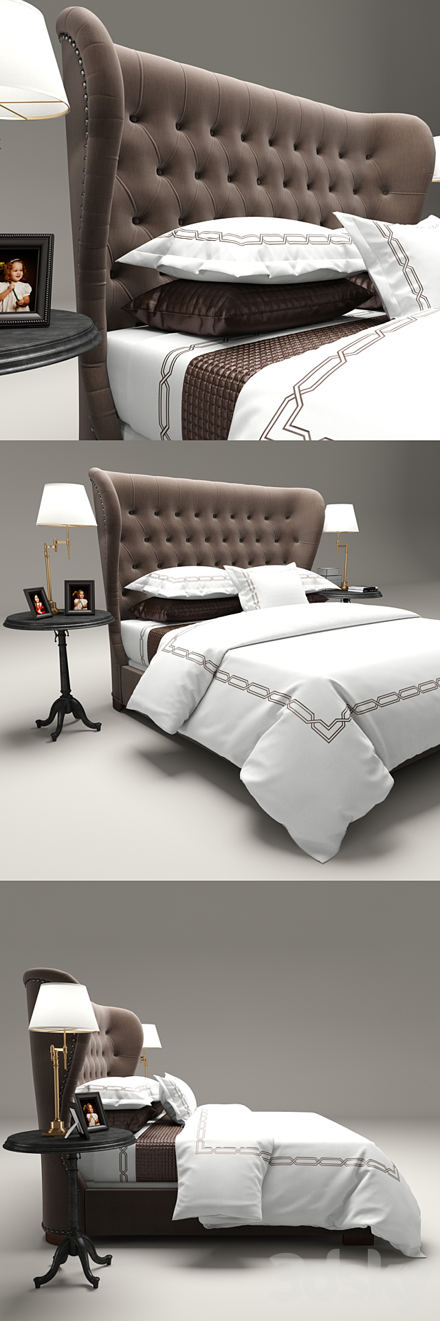 Restoration Hardware Churchill Fabric bed 3DSMax File - thumbnail 2