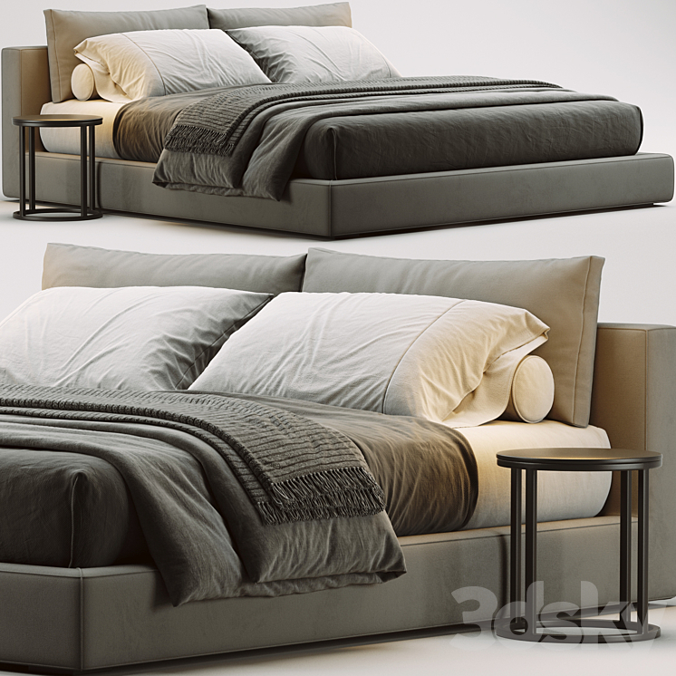 Restoration Hardware Cloud Platform Bed 3DS Max Model - thumbnail 1