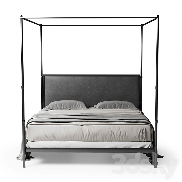 Restoration Hardware French iron bed V1 3DSMax File - thumbnail 2