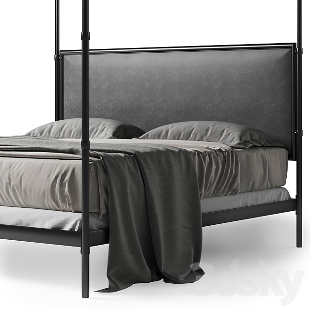 Restoration Hardware French iron bed V1 3DSMax File - thumbnail 3