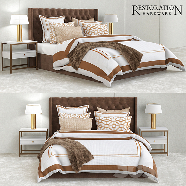 Restoration hardware gold bedroom 3DSMax File - thumbnail 1