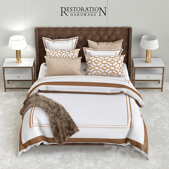 Restoration hardware gold bedroom 3DSMax File - thumbnail 2