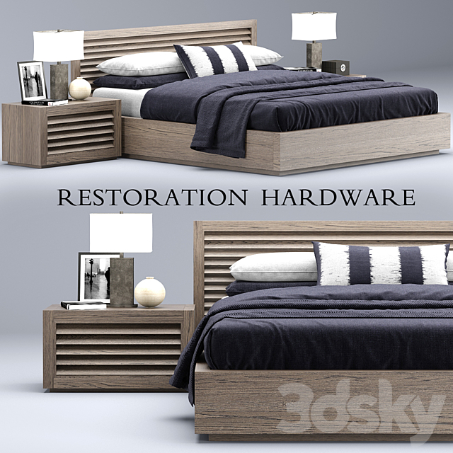 Restoration Hardware Grand Shutter bed 3DSMax File - thumbnail 1