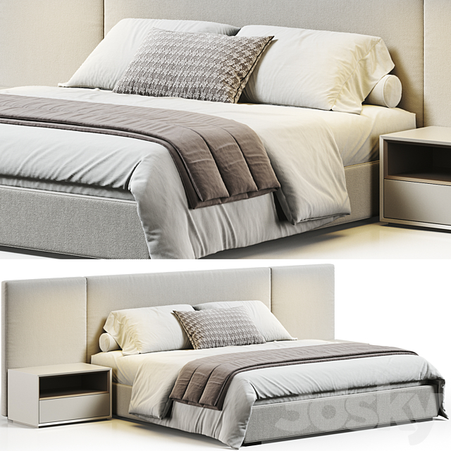 Restoration Hardware Modena Bed 3ds Max - thumbnail 1