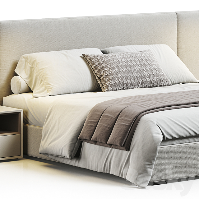 Restoration Hardware Modena Bed 3ds Max - thumbnail 2