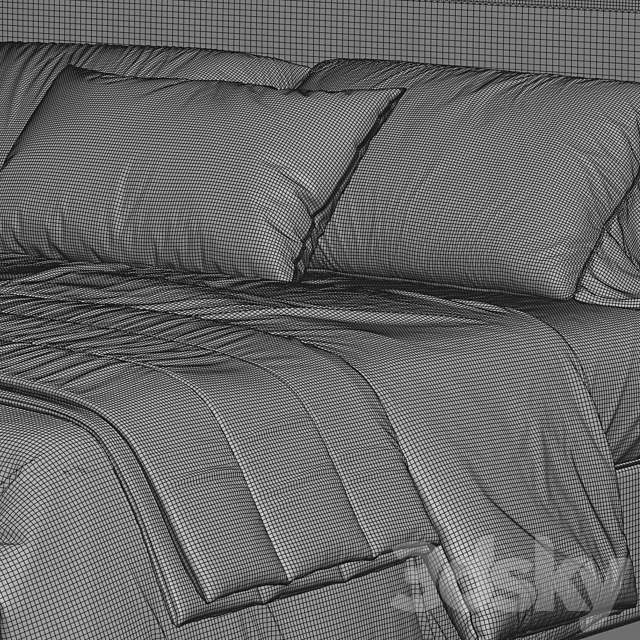 Restoration Hardware Modena Bed 3ds Max - thumbnail 3