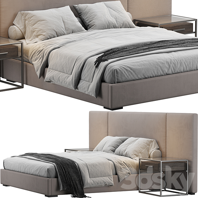 Restoration Hardware Modena Bed 3DS Max Model - thumbnail 2