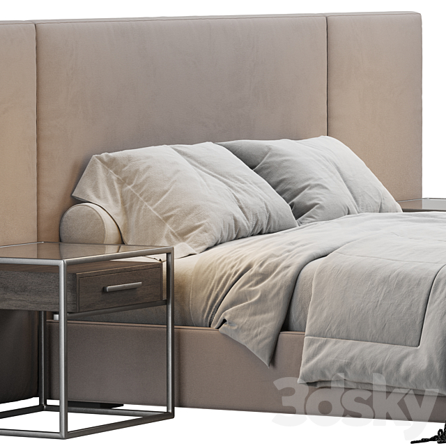 Restoration Hardware Modena Bed 3DS Max Model - thumbnail 4