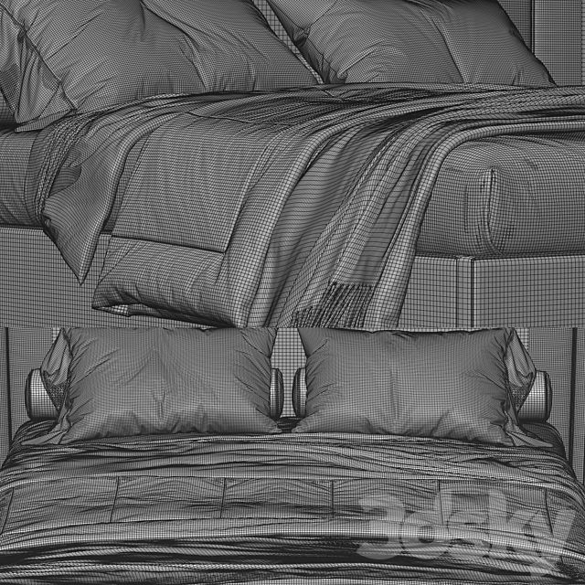 Restoration Hardware Modena Bed 3DS Max Model - thumbnail 5