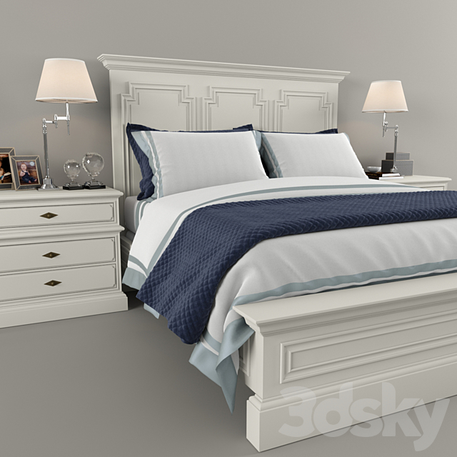 Restoration Hardware Panel Montpellier bed 3DSMax File - thumbnail 2