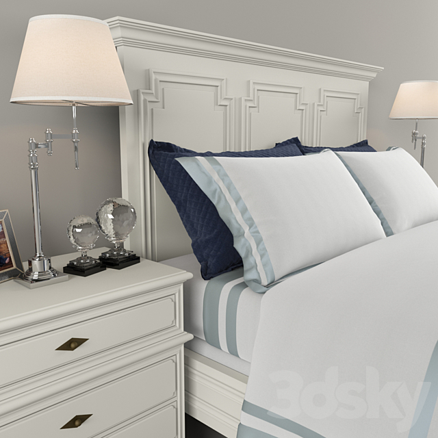 Restoration Hardware Panel Montpellier bed 3DSMax File - thumbnail 3