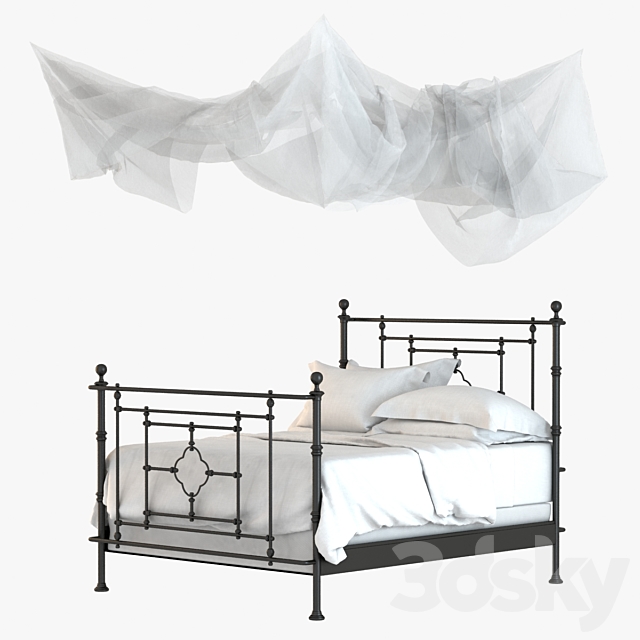 Restoration Hardware QUATREFOIL IRON BED 3DSMax File - thumbnail 1