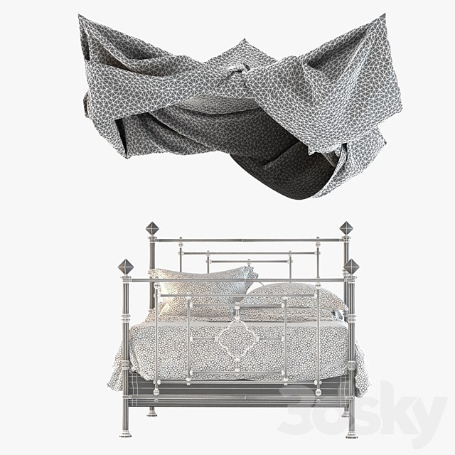 Restoration Hardware QUATREFOIL IRON BED 3DSMax File - thumbnail 3