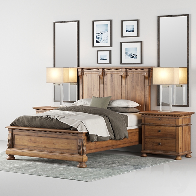 Restoration Hardware ST.JAMES PANEL BED 3DSMax File - thumbnail 1