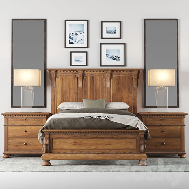 Restoration Hardware ST.JAMES PANEL BED 3DSMax File - thumbnail 2