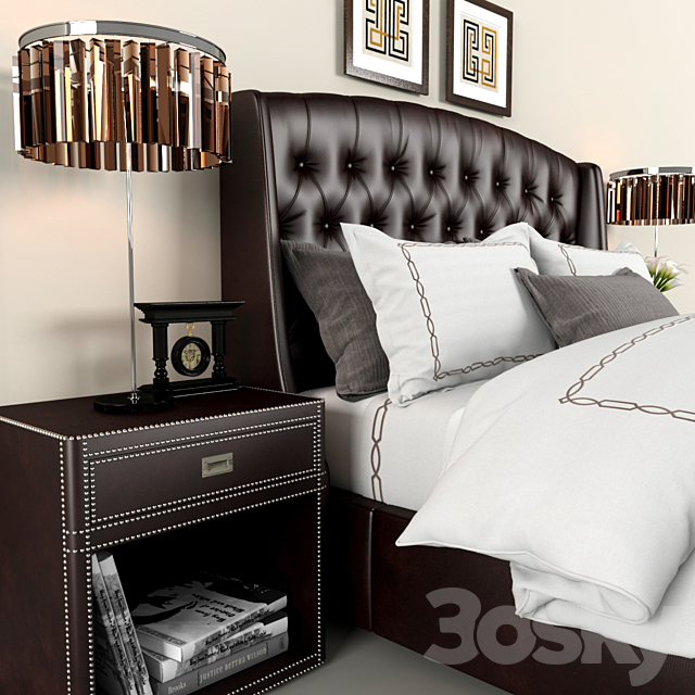 Restoration Hardware Warner Leather bed 3DSMax File - thumbnail 3