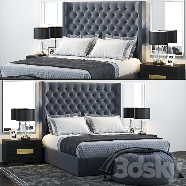 Restoration Hardware Zadie Tufted Bed 3DSMax File - thumbnail 1