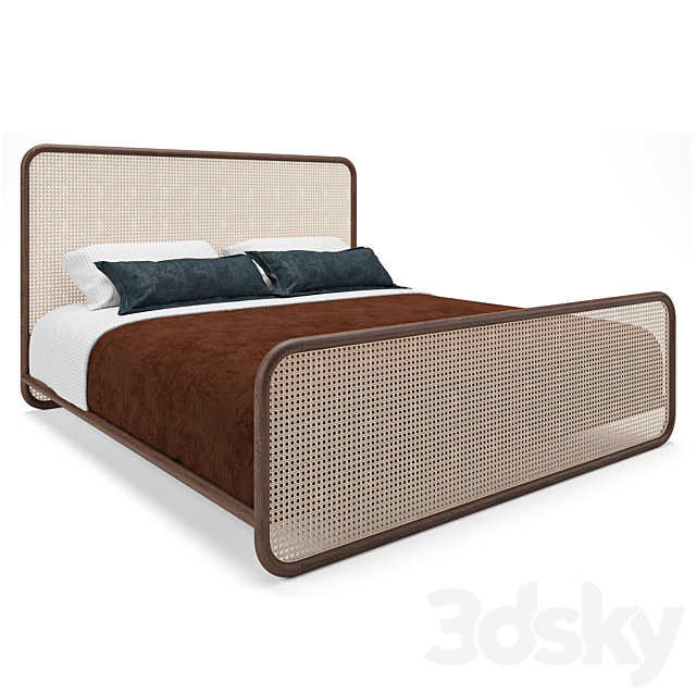 Retro rattan bed 3DSMax File - thumbnail 1