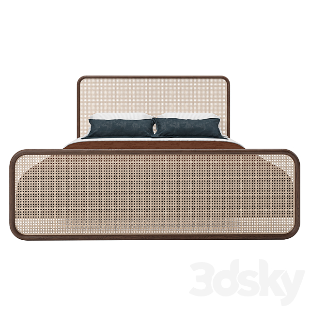 Retro rattan bed 3DSMax File - thumbnail 3