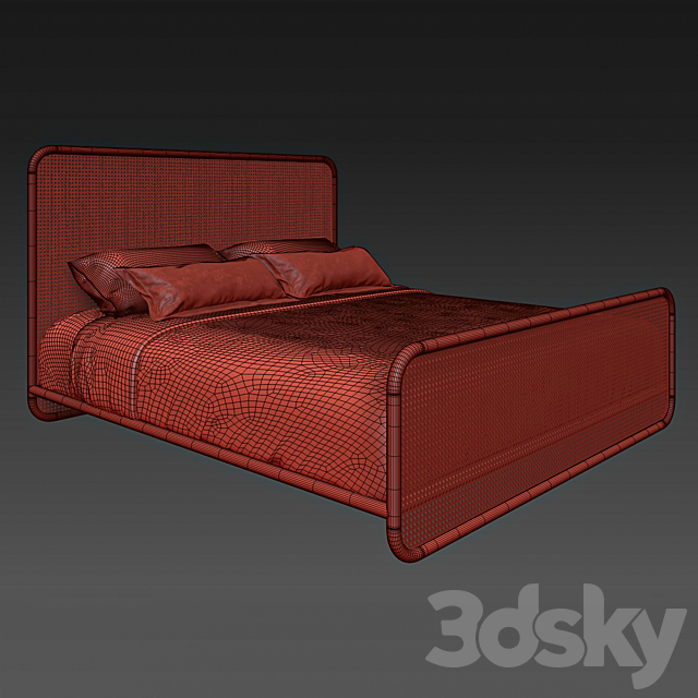 Retro rattan bed 3DSMax File - thumbnail 5