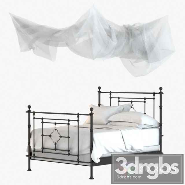 RH 19th Quatrefoil Iron Bed 3dsmax Download - thumbnail 1