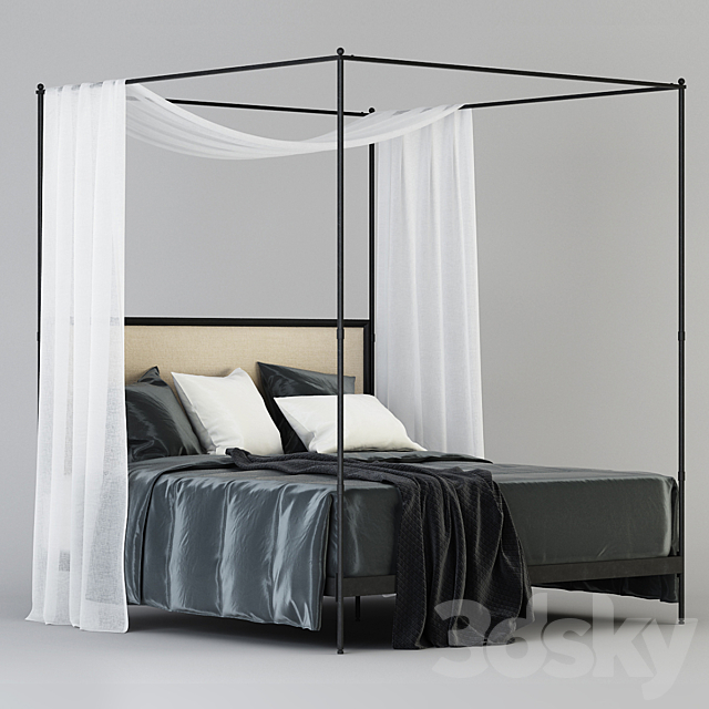 RH 19TH WITH FRENCH IRON CANOPY BED 3DSMax File - thumbnail 2