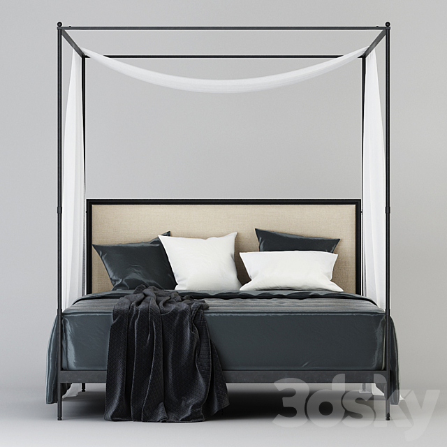 RH 19TH WITH FRENCH IRON CANOPY BED 3DSMax File - thumbnail 3