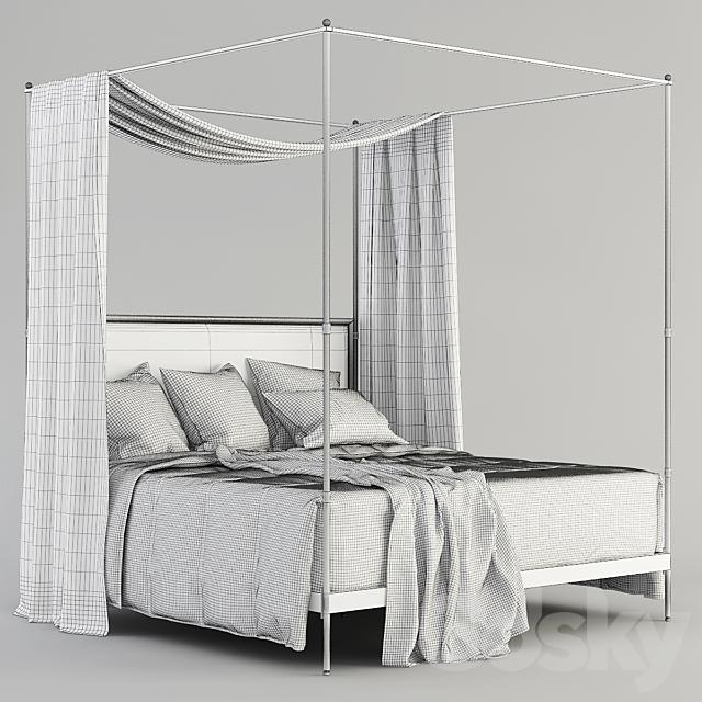 RH 19TH WITH FRENCH IRON CANOPY BED 3DSMax File - thumbnail 6