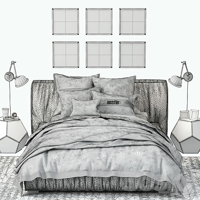 RH _ SONA UPHOLSTERED PLATFORM BED 3DSMax File - thumbnail 3