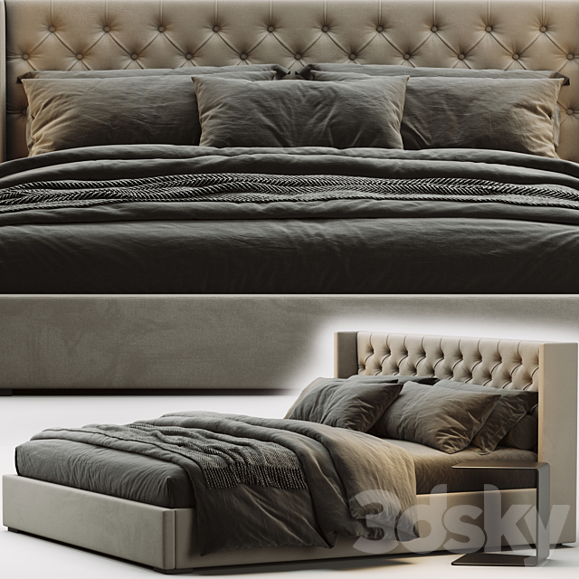 RH Adler Bed 3DS Max Model - thumbnail 3