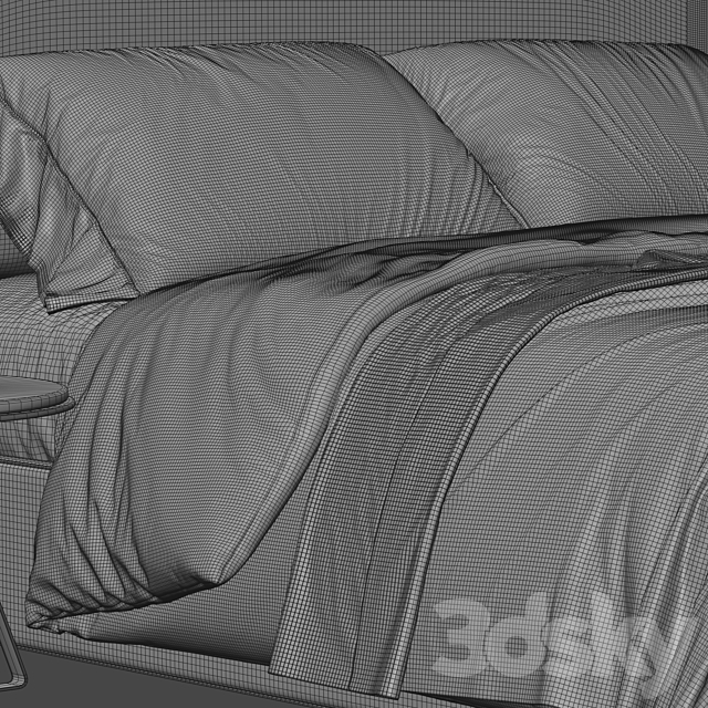 RH Belgian Slope Bed 3DS Max Model - thumbnail 3