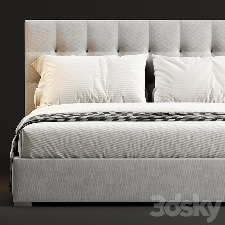 RH BOX-TUFTED BED 1 3DS Max Model - thumbnail 2