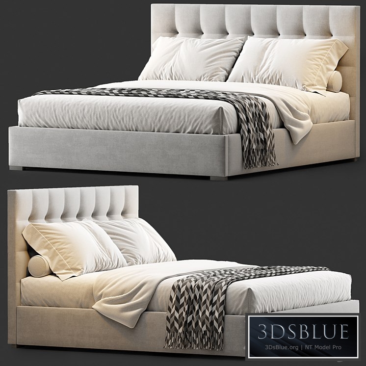 RH BOX-TUFTED BED 1 3DS Max - thumbnail 3