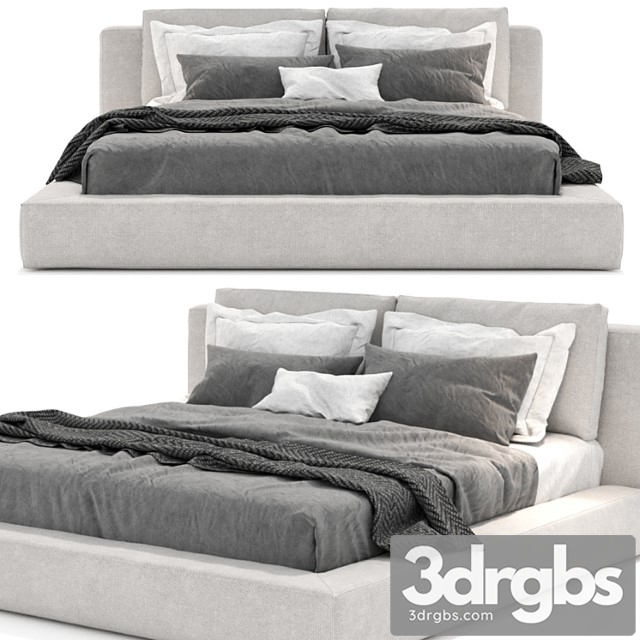 RH Cloud Slipcovered Platform Bed 3dsmax Download - thumbnail 1