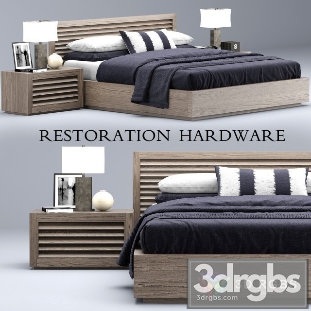 RH Grand Shutter Bed 3dsmax Download - thumbnail 1