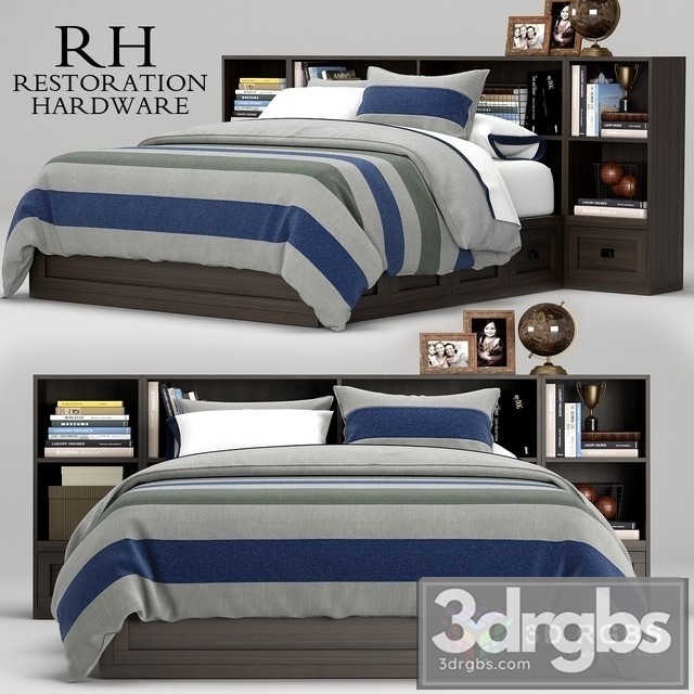 RH Keynes Bed 3dsmax Download - thumbnail 1