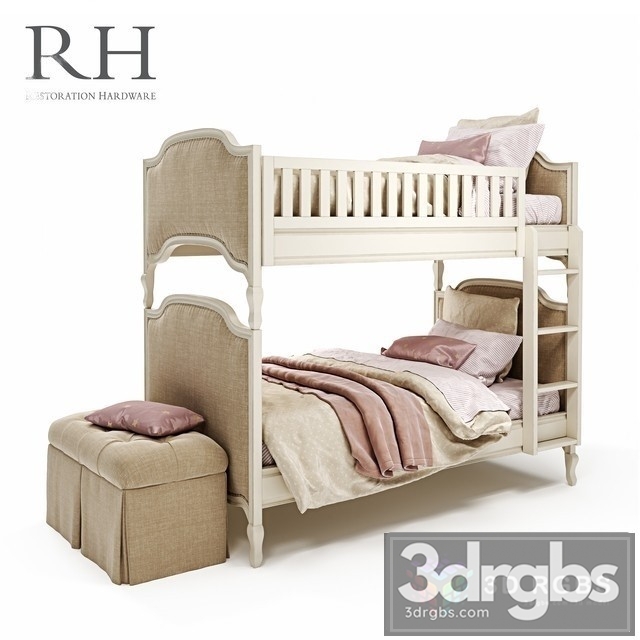 RH Marcelle Bed 3dsmax Download - thumbnail 1